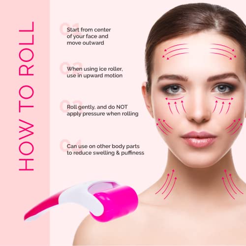 Elizabeth Mott - Ice Roller for Face & Eye Puffiness Relief and Vitamin C Anti-aging Face Serum with Alpha Arbutin, Cica, Vitamin C & E