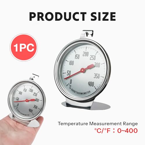 Miniatura 2 de Termómetro Para Horno Eléctrico, Termómetro De Horno Para Horno De Gas, Termómetro De Horno De Esfera Grande Ideal Para Hornos Eléctricos, De Gas Y Parrillas, Diseño Duradero Con Gancho Y Base