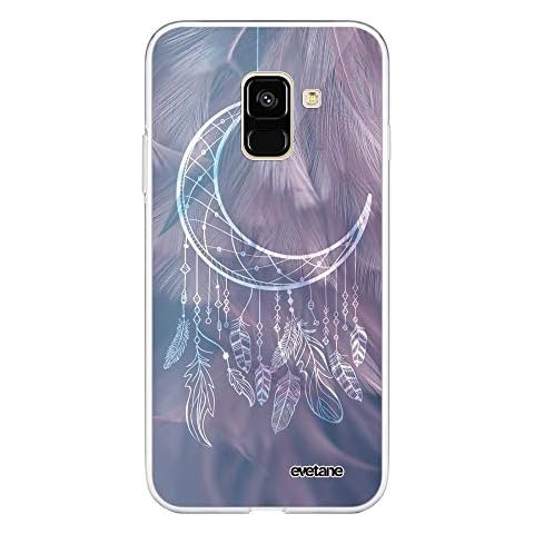 Evetane Case Compatible with Samsung Galaxy A8 2018 360 Full Cover Front Back Resistant Slim Solid Protection Case Cover Moon Dream Catcher Fashion Design Cover