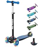 RideVOLO キックスクーター 子供向けキックボード キックスケーター 三輪車 三段階高さ調整 光るLEDタイヤ 耐荷重50kg アウトドアに適用 おもちゃ 安定 ブラック