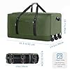 Finnhomy 120L Foldable Rolling Duffel Bag with 3 Wheels, Light Weight Travel Duffel bag with Large Loading Capacity, 32'' Rolling Duffel bag with Shoulder Strap (Green) #1
