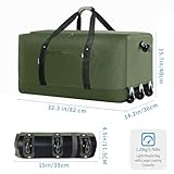 Finnhomy 120L Foldable Rolling Duffel Bag with 3 Wheels, Light Weight Travel Duffel Bag with Large Loading Capacity, 32 inch Rolling Duffel Bag with Shoulder Strap for Travel Camping Sports, Green, - Image 2