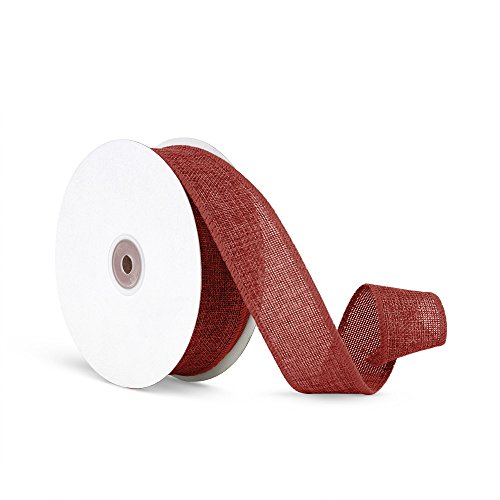 Simply Green Solutions - Faux Burlap Jute Ribbon, Wired Ribbon For Gift Wrapping Or Decorating, Ornamental Christmas Ribbon For Crafts, Wired Red Ribbon Roll, 1.5 Inches Wide, 24 Yards #TOP30
