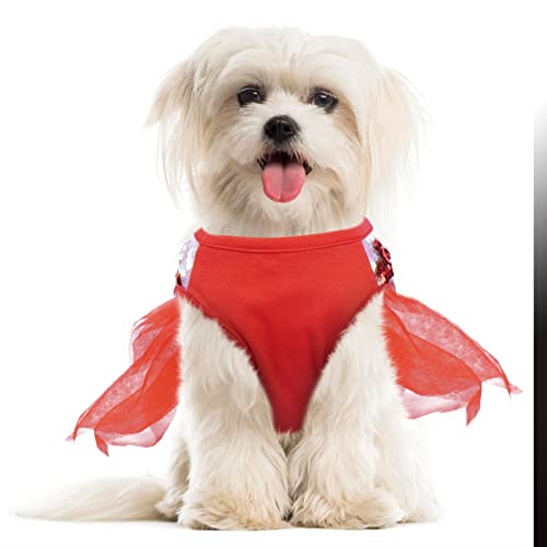 Rozkitch Dog Dress, Doggy Skirt For Puppy Cats Girl, Cat Princess Dress With Sequin & 6-Layer Fluffy Tulle For Wedding Valentine Proposal, Sleeveless Sundress Pet Clothes Red Heart S #TOP7