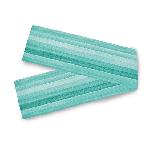 MNSRUU Camino de mesa de madera verde turquesa, caminos de mesa de poliéster y algodón para decoración de fiestas, eventos, festivales