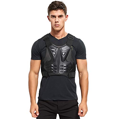 image for PELLOR Motorcycle Armor Vest Chest Back, Motocross Body Guard Vest Ski