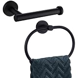 APLusee Matte Black Bathroom Hardware Set, 2-piece, 304 Stainless Steel