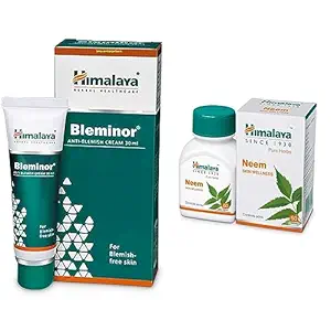 Himalaya Bleminor Antiblemish Cream - 30 ml & Himalaya Wellness Neem, 60 Tablet | Pure Herbs for Skin Wellness