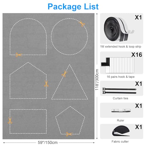 100% Blackout Curtains for Bedroom, [Upgraded] Cotton Black Out Window Cover, No Drill Sticky Blackout Shades for Travel, Portable DIY Window Blinds for Nursery, Media Room, RV, Skylight Dorm 118x59in — view 3