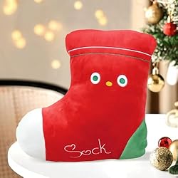 Almohada Navideña, Cojines Sofa con Forma Calcetín Navidad, Almohada Relleno Cojines para Niños Niñas, Adorno Navideño para Piso Sofá Silla Asiento, Almohada Felpa, Fiesta Navidad, Decoración Hogar