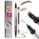 Erinde Lápiz de Cejas Microblading 2 en 1 Doble Punta, Punta Multi-Ramitas y Punta Precisa, Resistente al Agua, Cejas Naturales y Definidas, Larga Duración y Fácil Aplicación #02