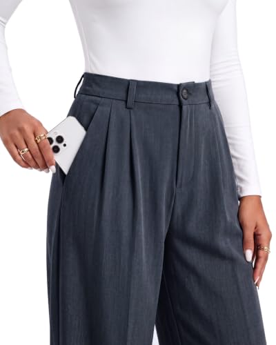 Zylioo Tall Women's Wide Leg Dress Pants, Navy #TOP23