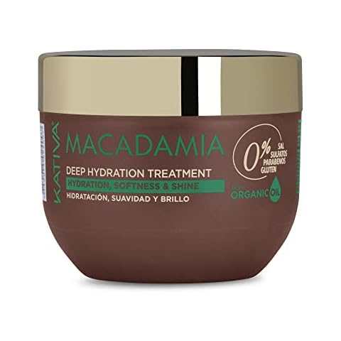 KATIVA Deep Hydration Treatment Mask, 8.45 Fl Oz (2.5E+2 ml), Moisturizes and Strengthens Dry Hair with Organic Macadamia Oil, Salt Free, Sulfate Free, Gluten Free, Paraben Free Cover