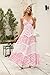 ABYOVRT Women Floral Maxi Dress Spaghetti Straps V Neck Patchwork Flowy Boho Sundress Tiered Long Dresses (Pink,S)