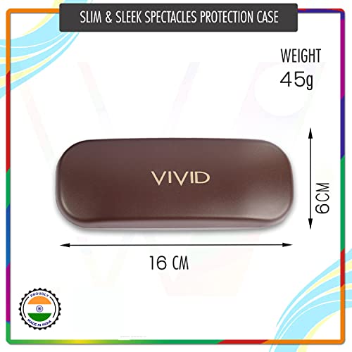 Image of VIVID Vision Unisex Adult Eyewear Specs Case Cover | Screw Driver | Free Cloth | Protect Eye Glasses | ABS | Plastic | Spectacles | Cases | AP - 434 | 3 IN 1 | Brown