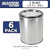 Master Elite 1 Pint Unlined Empty Metal Paint Can Bucket with Lids, Pack of 6 - Triple Tight Lid Seal, 16 fl. oz. Steel Coating Storage Container Tin - Store Oil-Based Paint, Art, Craft, DIY Supplies #1