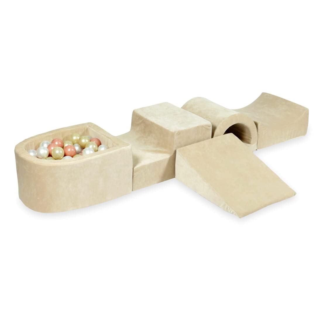 Mimii Bällebad - Spielset - 270 X 45 cm / 100 Bälle ∅ 7 cm Bälle - Spielplatz und Kugelbad mit bunten Plastikbällen für Babys und Kinder - Rund