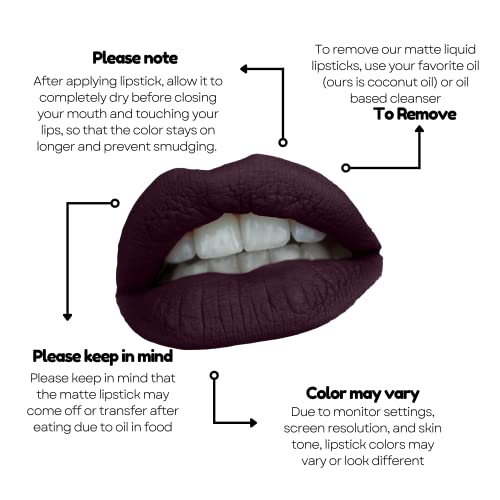 Mynena Deep Plum Matte Lipstick Long Lasting Waterproof Lightweight - Mia #TOP5