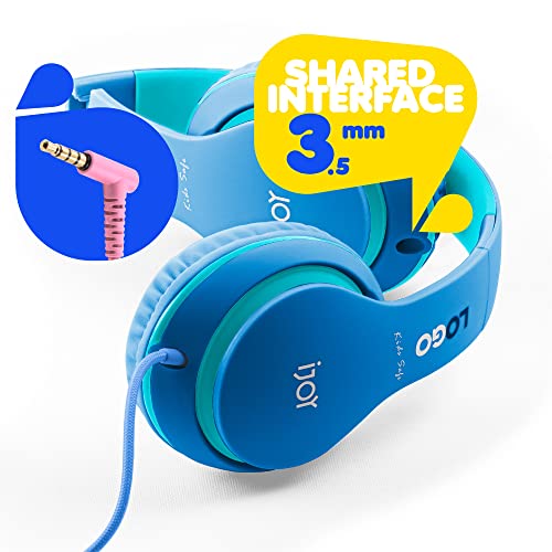 Ijoy Premium Headphones With Microphone For Kids - Kid Safe Over-Ear Headphones With Hearing Protection For Boys & Girls - Kid’s Adjustable Headset With Mic For School, Music (Blue) #TOP2