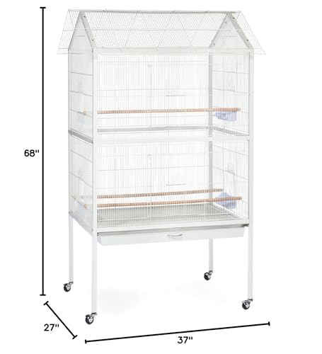 Image of Prevue Pet Products F030 Aviary Flight Cage, White 37 x 27 x 68 inch High