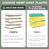 Isshah Plant-Based Kitchen Sponges - FSC Certified and PETA Approved, Natural, Eco-Friendly, Biodegradable Sisal Hemp Sponges for Dishes, Cleaning Sponge for Kitchen, Bathroom, Household - 12 Count — image 7