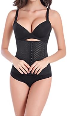 Valentina Womens Workout Waist Trainer Corset Tummy Slimming Body Shapewear Trimmer Cincher Tummy Shaper Girdle 3 Hooks