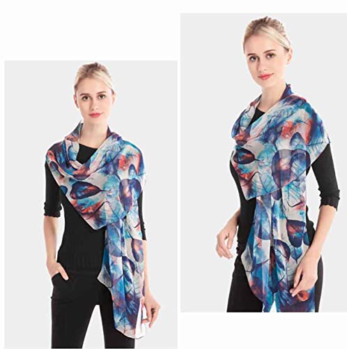 Image of Pokeedioty Scarfs for Women Lightweight Scarves Elegant Floral Pattern Sheer Scarfs Shawls Wraps