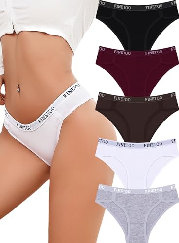 Womens Underwear Cotton Cheeky Hipster Panties Sexy Breathable Stretch Underwear Elastic Waistband Bikini 5 Pack