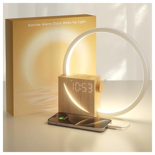 Vivilumens Sunrise Alarm Clock Sound Machine Nightlight, Gradual Wake Up Light, Digital Dimmable Clock, 10 White Noise Sleep Sounds, Snooze, Dual Clocks for Heavy Sleepers Adults, Great Gifts for Her