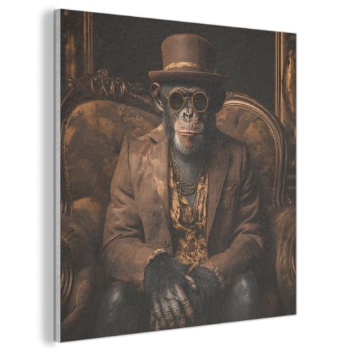 Décoration en feutre murale chimpanzé en costume 60x60 cm moderne