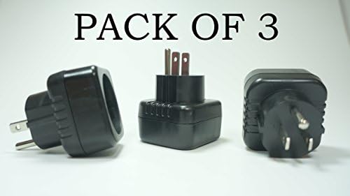 WTP Travel Plug Adapter Type B for USA, Canada, Mexico - Schuko to U.S Style, PACK OF 3