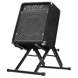 STRICH Amp Guitar Stand, High Profile Guitar Combo Speaker Stand, Tilt Back Folding Amplifier Stand, Fully Collapsible, Black, SAT-03