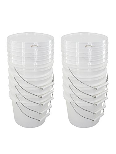 Bucket Kit, Ten 1 Gallon Buckets with White Snap-on Lids