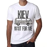 Homme Tee-Shirt L'Aventure M'Attend À Kiev – Adventure Wait for Me in Kiev – T-Shirt Vintage Blanc L