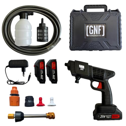 Lavadora Jato Portátil Sem Fio Alta Pressão Bivolt Recarregável 2 Baterias 21V Bivolt