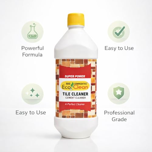 Image of Ecoclean Tiles Cleaning Liquid Strong 500ML for Home and Bathroom | Wall Tiles Cleaning Solution, Hard Water Stain Remover, Citrus Smell, Grout Cleaner, Ceramic & Vitrified Tiles