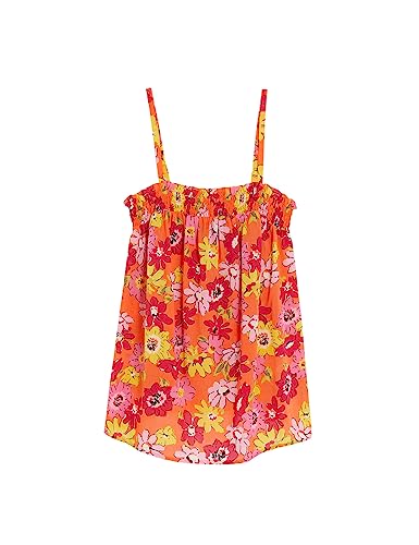 Image of Marks & Spencer Pure Cotton Printed Smocked Detail Cami Top