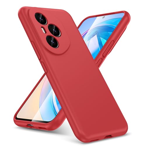 Coque Honor 400 Pro en silicone liquide rouge avec protection antichoc en gel fin
