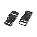 5 Pack - Flat Plastic Buckles for Paracord Bracelets, Dog Harnesses, Bag Straps, and Webbing - Black - 3/4 Inch