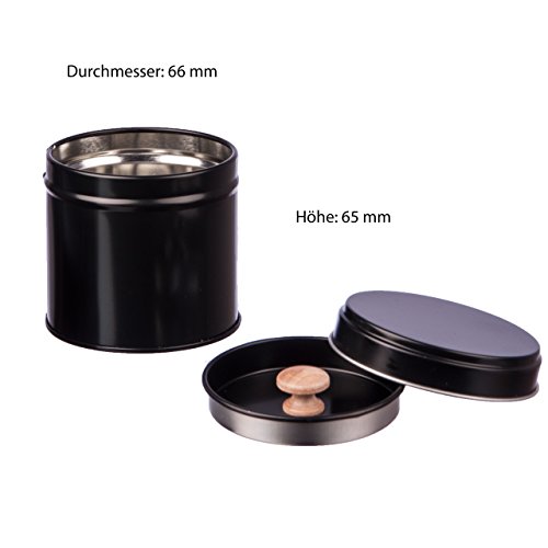 Gewürzdosen Rimoco 6er Pack schwarz stapelbar mit Aromadeckel