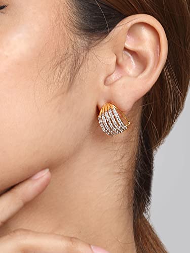 American Diamond Studded Huggie Earrings