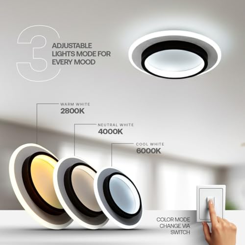 Image of LED Ceiling Light - LED Light Fixtures for Living Room Ceiling, Hall Profile Lighting, Balcony Ceiling Light, Decorative Kitchen and Bathroom Chandelier (CB)