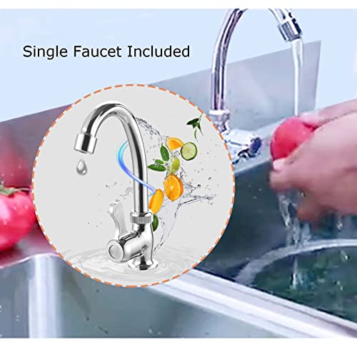 Évier de cuisine à cuve unique inox lavabo de restauration complet - 8