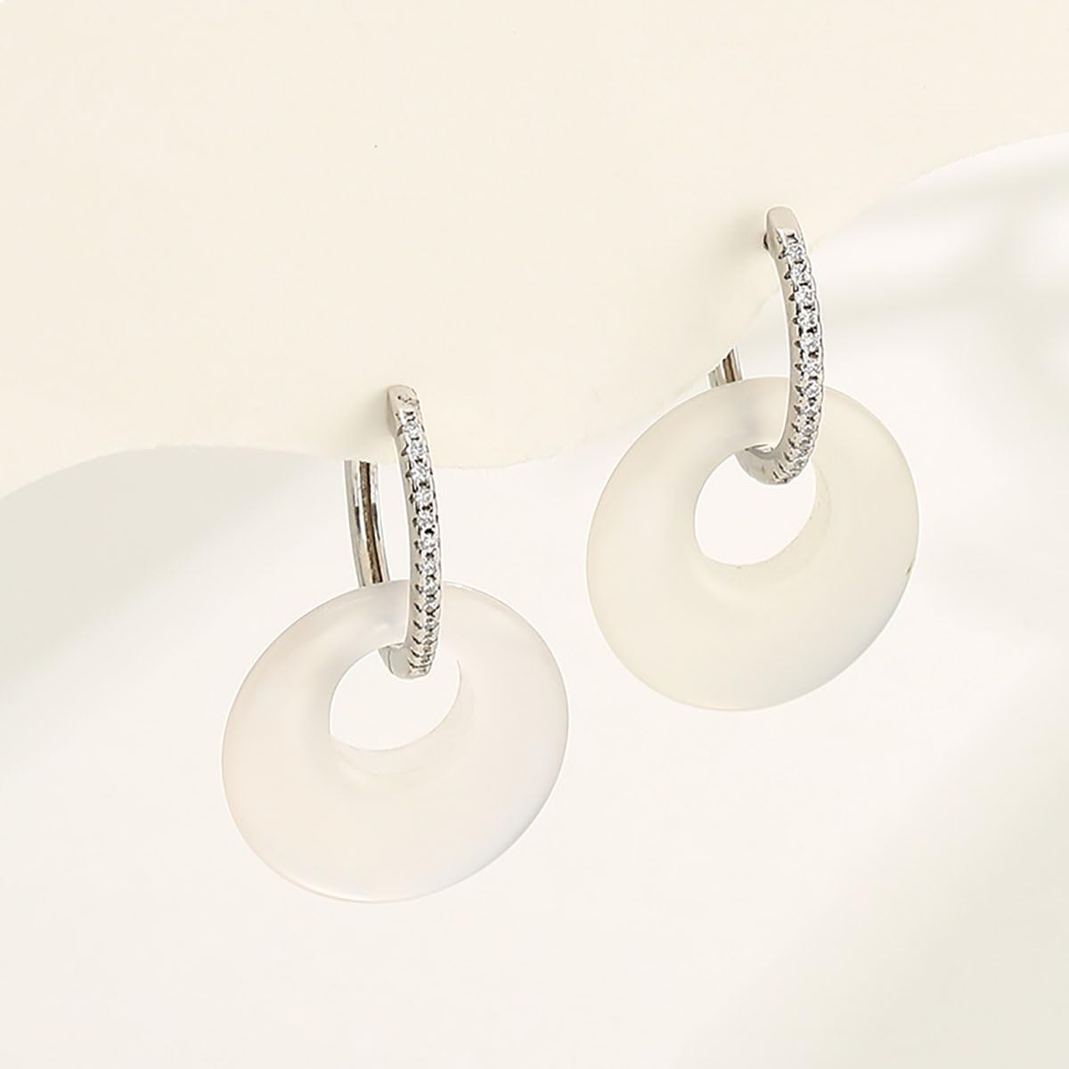 925 Sterling Silver Micro Pave Cubic Zirconia Hoop Earring Hoop Earring Cuff Earring for Women DIY Huggie Earring Jewelry Making Craft