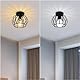 Comely Deckenleuchte Vintage, Industrial Kronleuchter Schwarz Metall in Käfigform, Retro Deckenlampe E27 Hängelampe Lampenschirm für Schlafzimmer, Wohnzimmer, Eingang, Balkon, Flur