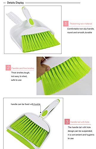 Bsmstone Mini Broom And Dustpan Set-Mini Whisk Set For Desk, Housekeeping, Office, Kitchen, Pet Nest, Etc,Daily Cleaning Necessity Plastic Mini Dustpan Set (Blue) #TOP4