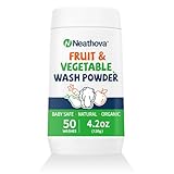 Fruit & Veggie Wash Powder, Natural Organic Produce Cleaner for Pesticides & Wax Removal, Baby Safe Eat Cleaner for Fruits & Vegetables, 50 Washes, 4.2oz (120g), Extra Matcha Powder & Tea Polyphenols