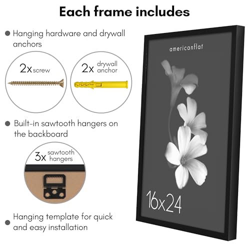 Americanflat 16x24 Poster Frame with Polished Plexiglass - Soho Collection - Gallery Style Deep Molding Picture Frames for Wall Display - Black by Americanflat - Image 4