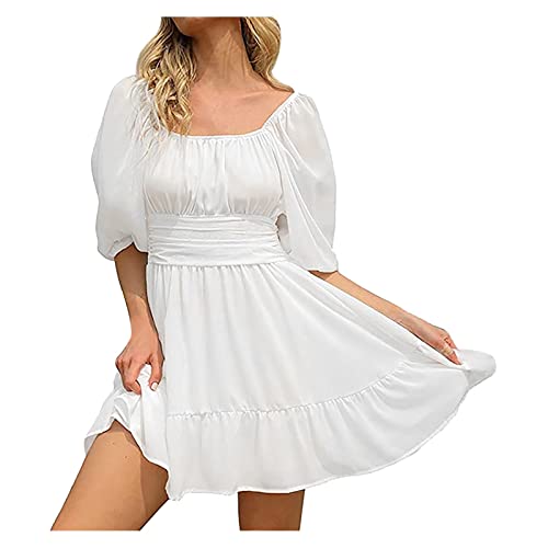 Disfraz de pirata para mujer, vestido de pirata, vestido de pirata para mujer con mangas de farol, disfraz de carnaval, informal, medieval, vestido midi sexy, vestido de línea A para carnaval, Blanco,