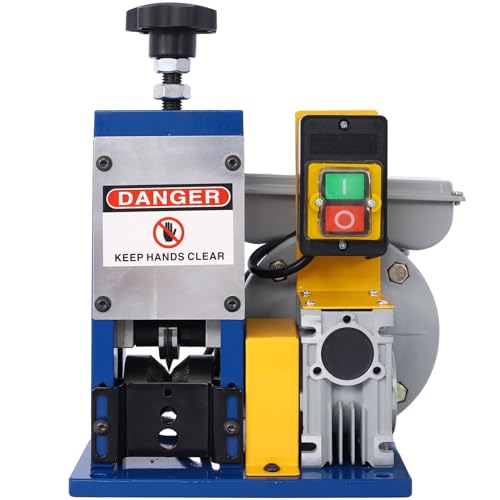FEMICON Efficient Automatic Wire Stripping Machine for 0.06\"-1\" Copper Wires, Durable Motorized Tool, Silver